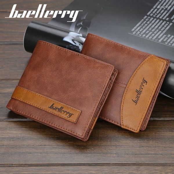 Carteiras Baelryry Men Men Vintage Nubuck Famous Short Wallet Designer de bolsa de couro para bolsa de couro para