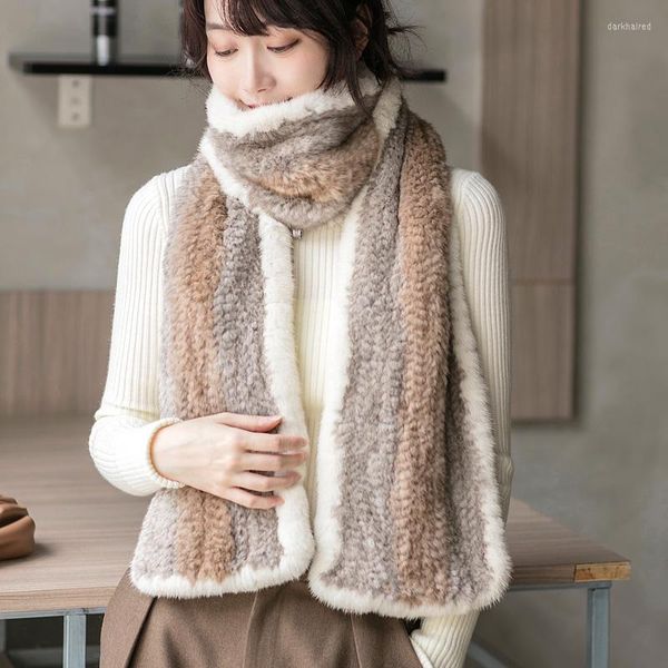 Sciarpe versione coreana Naturale vera sciarpa a scialle integrata intrecciata donne calde in autunno e inverno allungate allargate