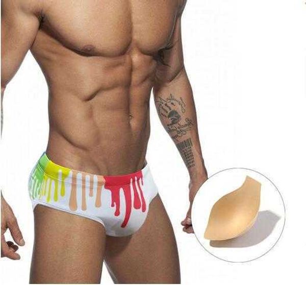 Herren Bademode Push Up Herren Badehose Regenbogen Bademode Bikini Badehose für Mann Sexy Badeanzug Strand Shorts Board P230506