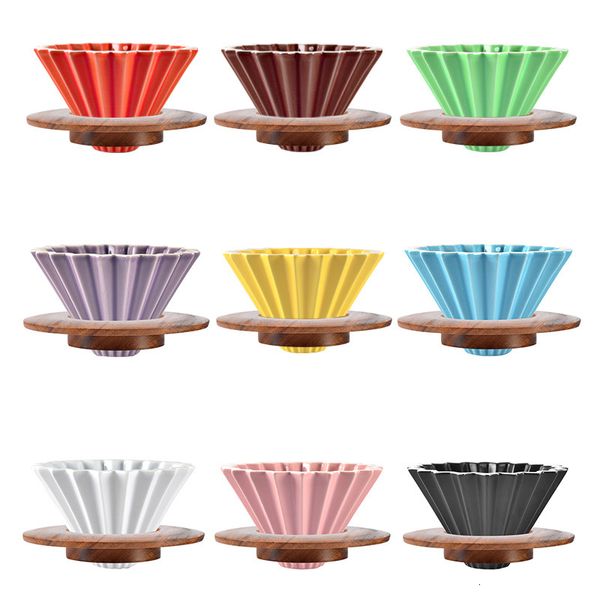 Kaffeefilter Keramik Dripper Pour Over Maker Handgefertigte Origami-Filtertasse Blumenform Trichter Drip Cafe Cake Home 230505