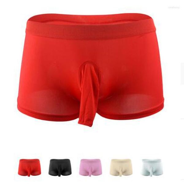 Unterhose Marke Sexy Herren Boxershorts mit geöffnetem Penis Pouch Bag Unterwäsche Short Panties Schwarz Weiß Rot Khaki Pink ZJH803