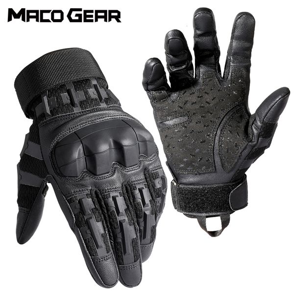 Luvas esportivas PU Couro de dedo completo Tactical Touch Screen Exército Treinamento de ciclismo escalada Airsoft Hunting Non Slip Mittens Men 230505