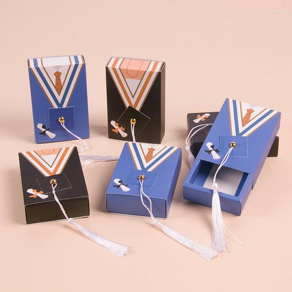 Geschenkverpackung 5 Stück Happy Graduation Party Paper Candy Box Dekorationen Schokoladenverpackung für Congrats Graduate Decor Supplies