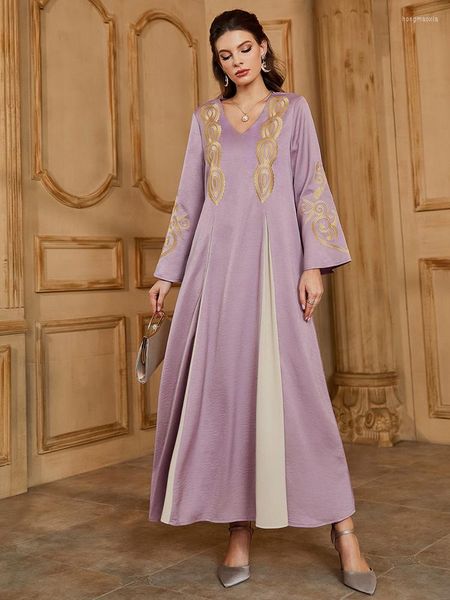 Vestidos casuais Toleen Mulheres elegantes Maxi 2023 Autumn Winter Manga longa ABAYA Muslim Turkish African Evening Robe Vestidos