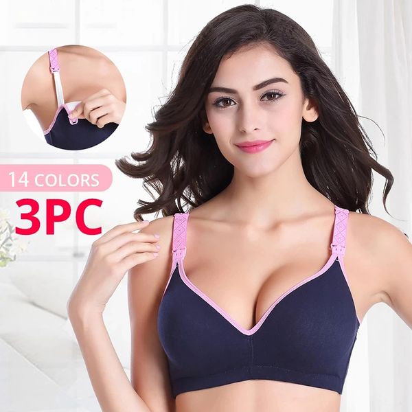 Intimo premaman 3 pezzi Reggiseni allattamento maternità Allattamento al seno Donne incinte Cotone Biancheria intima per dormire Reggiseno per gravidanza Allattamento senza ossa Abbigliamento 230504