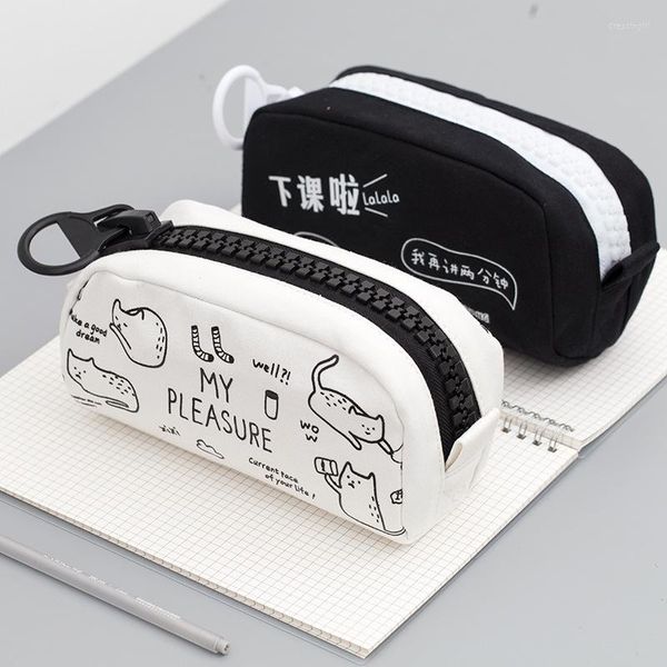 Criativo de grande capacidade de desenho animado cão lápis case kawaii pencilcase suprimentos de bolsa de papelaria presentes