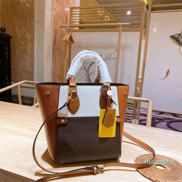 2023-3-farbige Damenmode Umhängetasche Handtasche einfache Luxus Kontrastfarbe klassischer beliebter Favorit mit abnehmbarem diagonalem Riemen perfekte Hardware