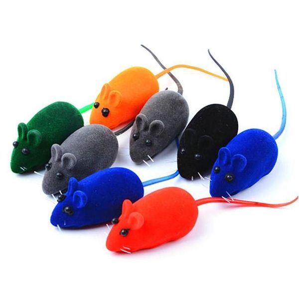 Brinquedos de gato criativo engraçado engraçado rato de pele de pet mini tocando para animais squeaker gatos gatinhos cães cães interativos brinquedo grow entre entregue dhjba