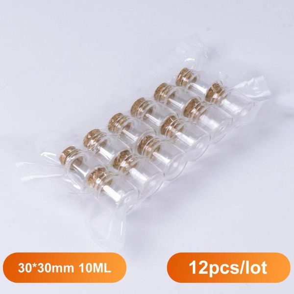 Depolama Şişeleri 30 30mm 10ml Cork Cam Şişe Durdurucu Baharatlı Kavanoz Konteynerleri Baharat Şeker Kavanoz Flakonları Basit DIY 12 PCS/LOT