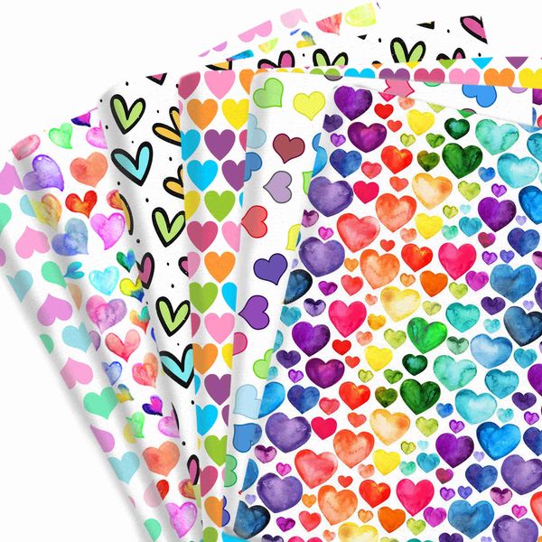 Tessuto San Valentino cuore puro/poliestere cotone/raso/tessuto elastico trapunta patchwork blush ricamato panno fai da te 50*145cm/50*45cm P230506