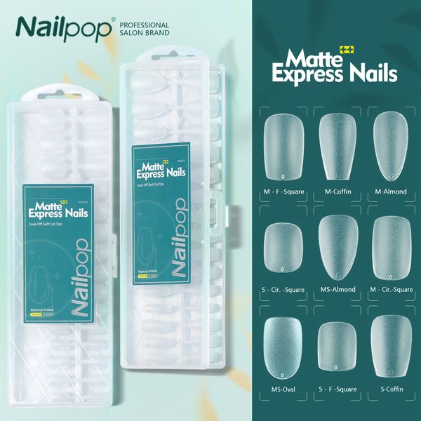 Практика для ногтей дисплей POP 240PCS MATT Capsule Design Design Prebuff Tips для High Matte Express S Premium Manicure 230505