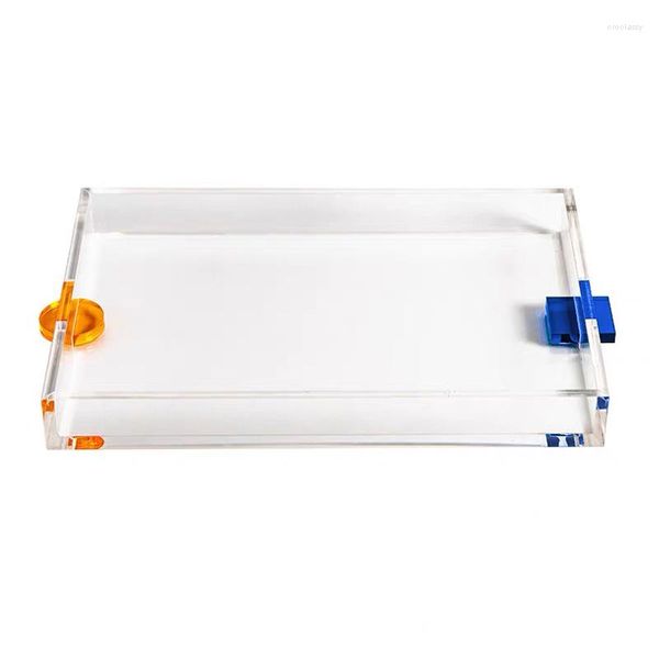 Teller Acryl-Obsttablett Nordic Kaffeeteller Dekorative Teller Aufbewahrung Untersetzer im Halter-Set Transparente Teematte Teaboard