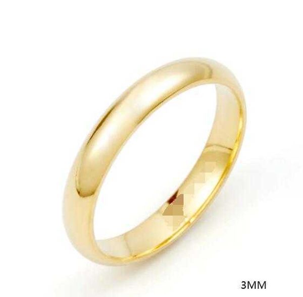 Fede nuziale da uomo e da donna in oro giallo massiccio 10k/14k/18k/24k da 3 mm