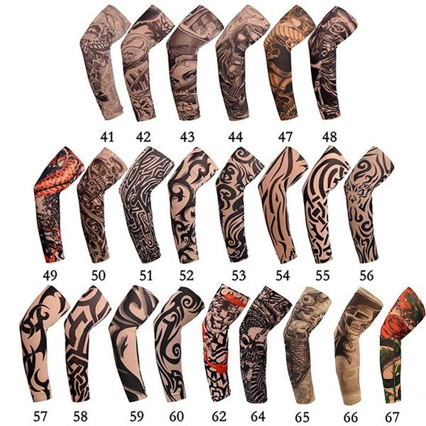 Fingerlose Handschuhe Sommer Arm Armwärmer Für Männer Unisex Schutz Blume Radfahren Outdoor Sport Sonne Tattoo Ärmel Reisen AngelnFingerless