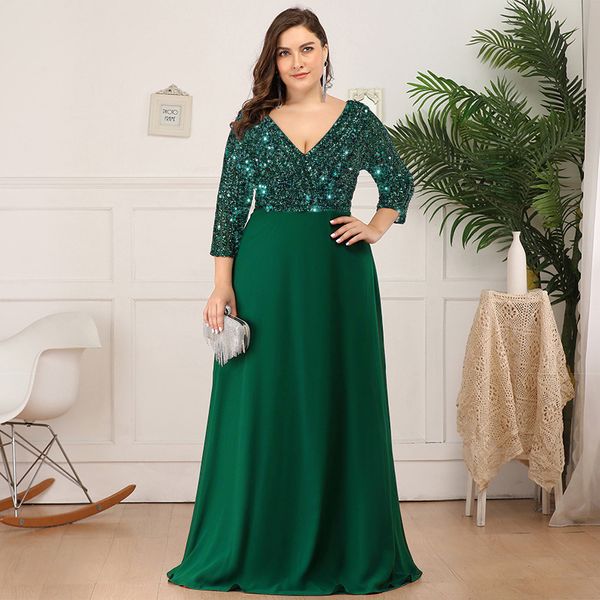 Vestidos de tamanho grande vestidos de tamanho para mulheres elegantes lantejoulas de festa noturna de festa de festa maxi casamento formal luxo coquetel vestidos 230506