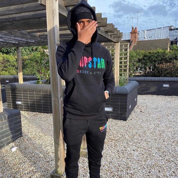 Designer-Kleidung Herren-Sweatshirts Hoodie Trapstar Regenbogen-Handtuch Bestickter Plüsch-Pullover Hosen-Set Herbst/Winter Relaxed Pullover Top Pants Trendy Zum Verkauf