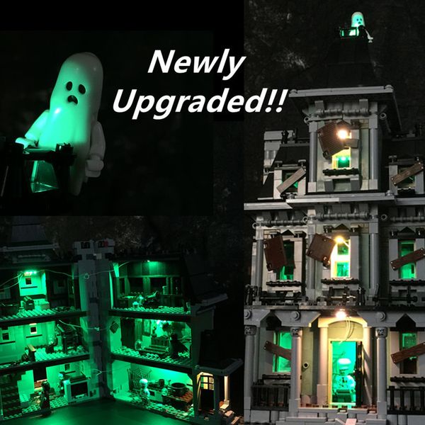 Blocks Kit de luz LED para 10228 e 16007 City Monsterings Fighter Haunted House Model não incluiu blocos de construção 230506