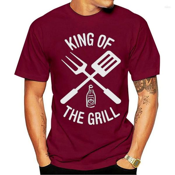 Мужские рубашки король гриля барбекю для барбекю для футболки для мужчин мода мода O-вырезок