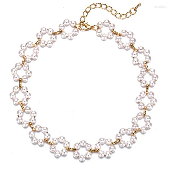 Collane con ciondolo 2023 collana di perle multistrato coreane per donna regalo di nozze vintage elegante bianco imitazione girocollo