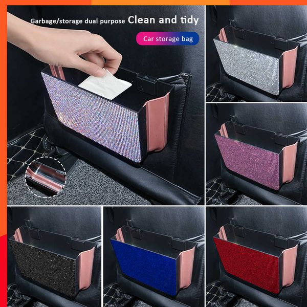 Diamond Car Storage Organizer Bag Multifunktionale hängende faltbare Aufbewahrungstasche Organizer Notwendigkeiten Autoinnenausstattung