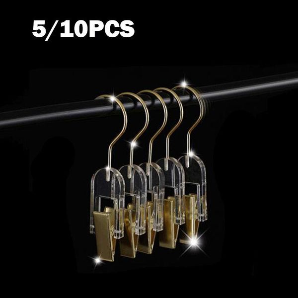 Organisation 5/10pcs Acryltransparente Hooks Garderobe Kleiderhose BH Clips Socken Schalbügel -Rack Handtuchhalter Papierdateien Bindemittel Clip