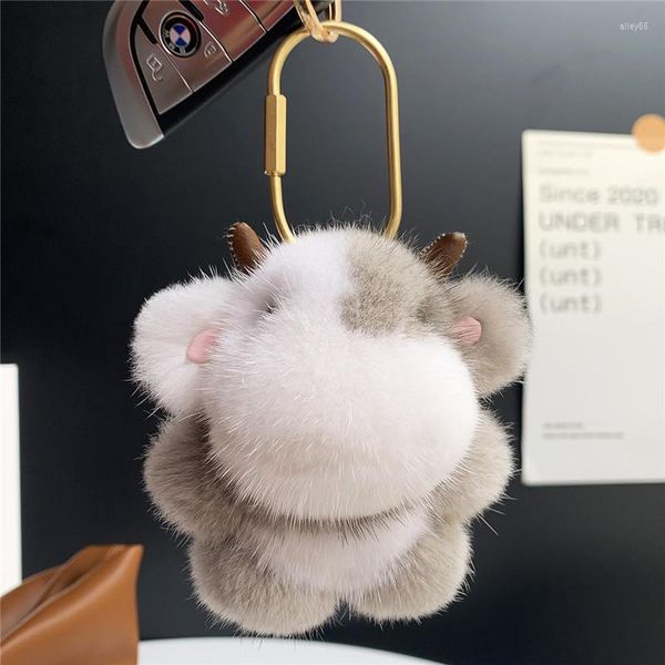 Portachiavi Portachiavi da donna Peluche Carino Borsa piccola per bestiame Ciondoli Ornamenti Chiave per auto Anello in metallo Ciondolo Ragazza Gingillo Regalo Portachiavi