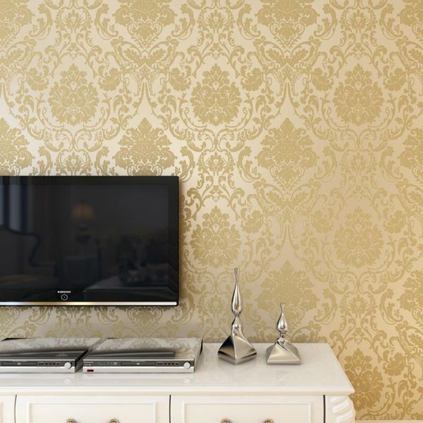 Tapeten European Damaskus Wallpaper 3D Solid Relief Wall Background