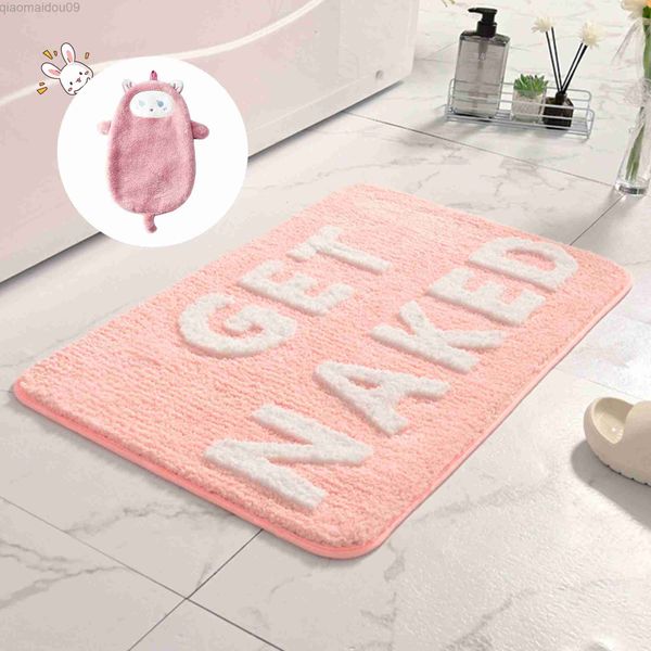 Tappetini da bagno Get Naked Tappetino da bagno Simpatici tappeti da bagno rosa Tappetini da bagno divertenti in morbida microfibra e assorbenti 32 