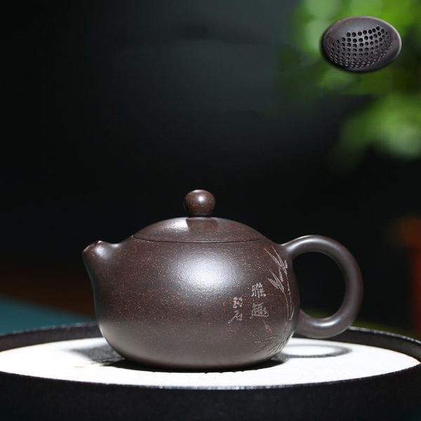 Teaware Yixing Tea pote de argila roxa filtro xishi bels beleza chaleira crua minério de chá artesanal conjunto de chá personalizado tie autêntica guanyin 170ml