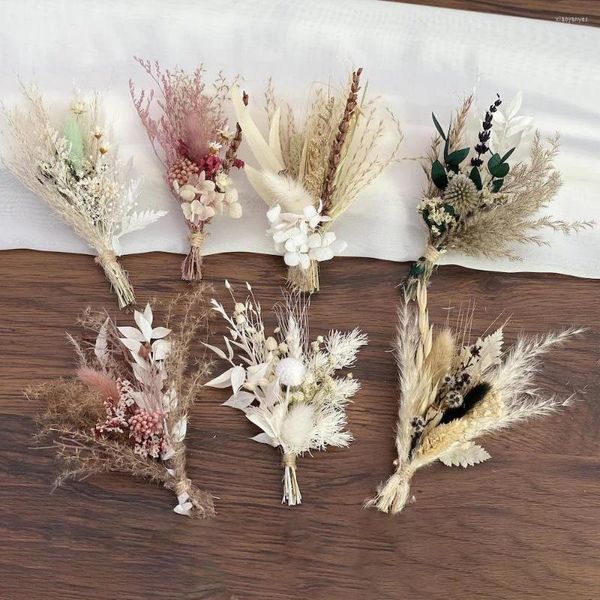 Dekoratif çiçekler doğal kuru mini pampas kuru çiçek küçük buketler el sanatları için düğün dekor fleurs düzenlemesi boho