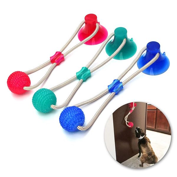 Trelas mastigar bola limpeza dentes elasticidade segura tpr macio filhote de cachorro ventosa mordendo brinquedo do cão multifuncional pet molar mordida brinquedos do cão borracha