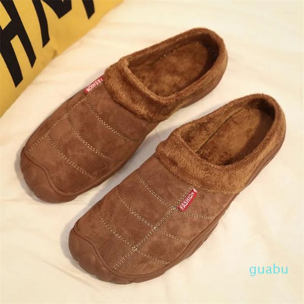 Slippers Men Flip Flip Mens House Sapatos de inverno homens internos para casa para botas não deslizantes Botas grossas Casual