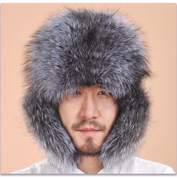 Baskenmützen Wintermütze Mütze für Männer warm Schnee Einzelhandel Lei Feng Rex Pelz Leder mit Ohrenklappen winddicht
