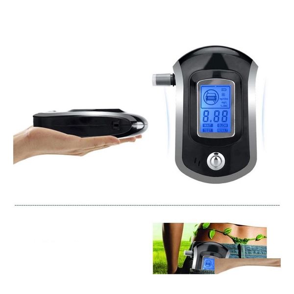 Test di alcolismo Alc Smart Breath Alcohol Tester Digital Lcd Analizzatore di etilometro At6000 Drop Delivery Cellulari Motociclette Veicolo Dhdz5