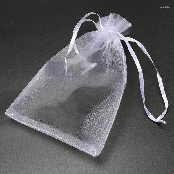 Einkaufstaschen 100 Stück schiere Kordelzug Organza Schmuckbeutel Hochzeit Party Weihnachtsbevorzugung