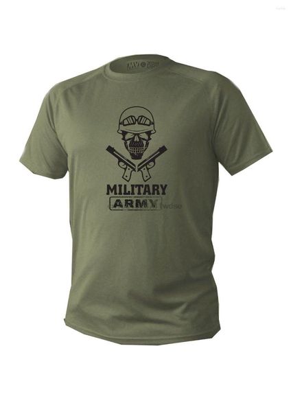 Vsbsmen's Thirts 2023 Shirt Mens Short Short Green Olive Army Military US Skull Tactical