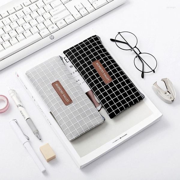 Caso de lápis coreano Lápis Latice Point Stationery Bag Creative Pen Pen