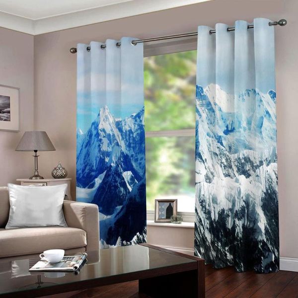 Cortina cortina de moda personalizada cortinas 3d neve po para sala de estar quarto de cozinha crianças