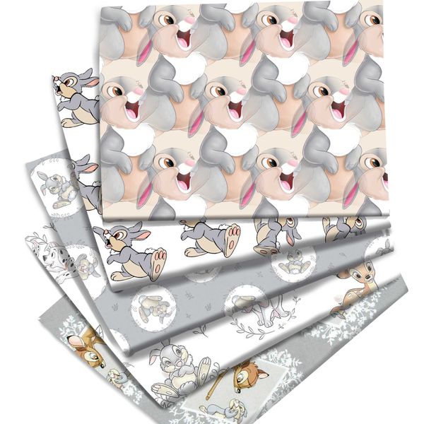 Stoff Sale Bambi Hirsch Klopfer Tier Baumwollstoff Cora Polsterung für Klappen bestickt DIY Material Accessoires P230506