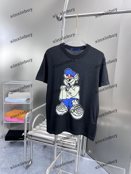 Xinxinbuy Men Designer Tee camiseta 23SS Knit