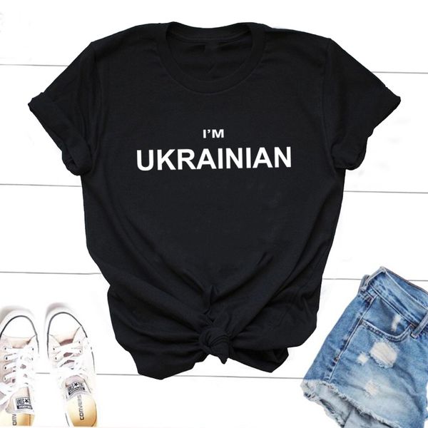 T-shirt da donna Sono t-shirt ucraina Donna Uomo Casual Lettera Stampa Maglietta amante dell'Ucraina Maglietta a maniche corte Harajuku Abbigliamento femminile in cotone 230505