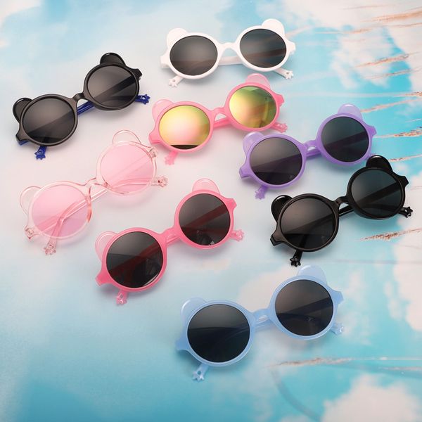 Óculos de sol crianças fofas ouvidas molduras redondas de sol geléia designer de cor meninas por atacado de praia beira -mar tonales de moda infantil Óculos de moda Eyewear bc618