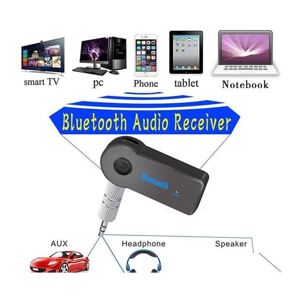 Bluetooth Car Kit 2pcs Aux mini O -приемник передатчик 3,5 мм разъем рук музыкальная адаптер мобильные телефоны мотоциклы электроника Dhp1f