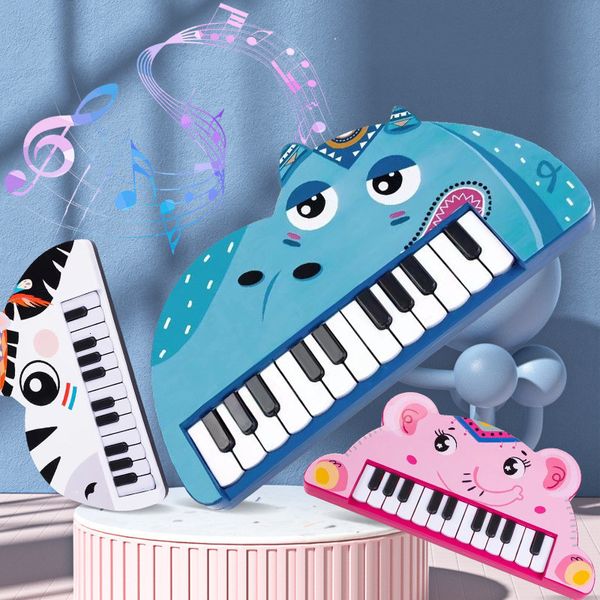 Batteria Percussioni Cartone animato per bambini Pianoforte elettronico Strumento musicale 0 3 Puzzle per principianti Giocattoli per l'educazione precoce Baby Animal Regali per bambini 230506