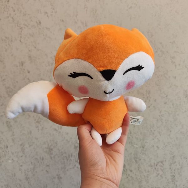 24 cm Kawaii Cartoon Fox giocattoli di peluche morbidi animali di peluche arancioni bambola cuscino compleanno regali di Natale per ragazze bambini LA637