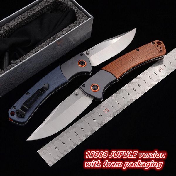 Messen Jufule Crooked River 15080 Alüminyum G10 / Ahşap Sap Mark S30V Blade Kamp Hunt Cep Taktik Aracı Katlanır Yardımcı Kişi Bıçak