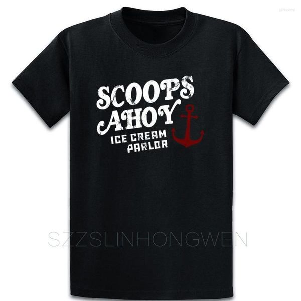 Мужские футболки Scoops Ahoy Ice Shop Рубашка винтаж с коротким рукавом весенний подарок комичный состав