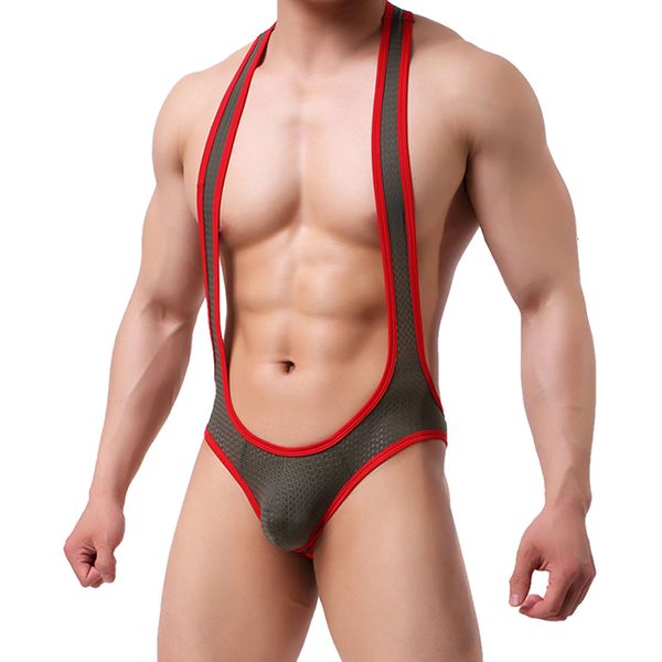 Herren Tank Tops Homosexuell Unterwäsche Herren Dessous Sexy Mesh Body Suspensorium Bodywear Wrestling Singlet Leotard Overalls Hosenträger Sexy Teddies 230506