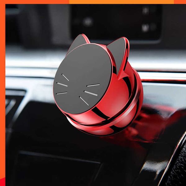 Porta cellulare per auto di lusso con gatto fortunato Porta cellulare magnetico in metallo da 360 gradi per Iphone 12 13 Pro Max Xiaomi Ipad Accessori per auto