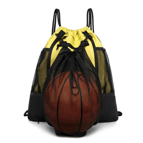 Spor Çantaları Basketbol Futbol Voleybol Sırt Çantası Çok Fonksiyonlu Spor Drawstring Sırt Çantası Ayrı Çıkarılabilir Tenis Çantası G230506